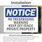 Signmission No Trespassing Warning Keep Off Fence Private OSHA Notice Sign, Vinyl Decal, 7in W x 5in L, 2PK OS-2PACK-NS-D-57-L-14998 - alternate 6